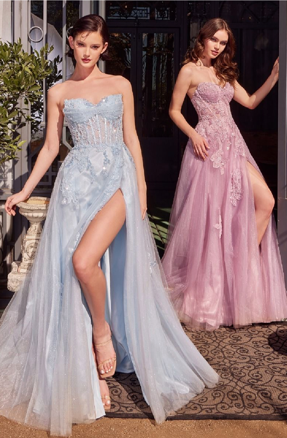 STRAPLESS LAYERED TULLE BALL GOWN