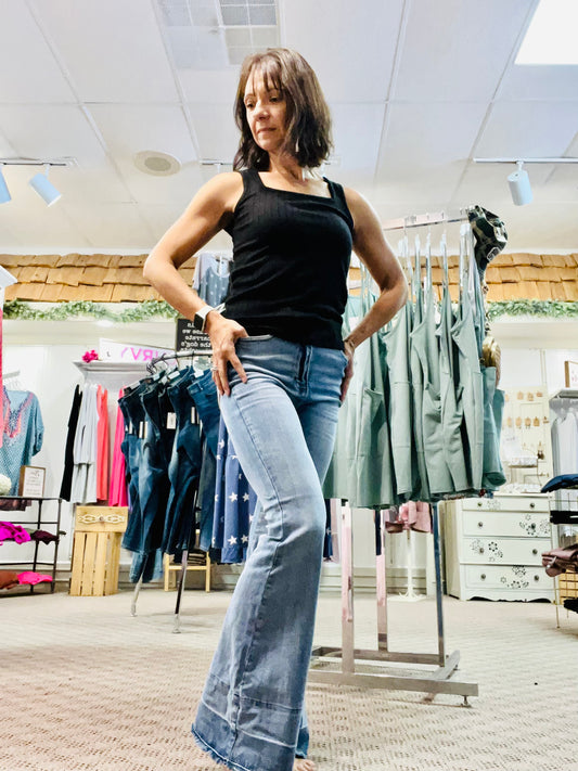 Judy Blue HIGH WAIST TUMMY CONTROL RELEASE HEM FLARE