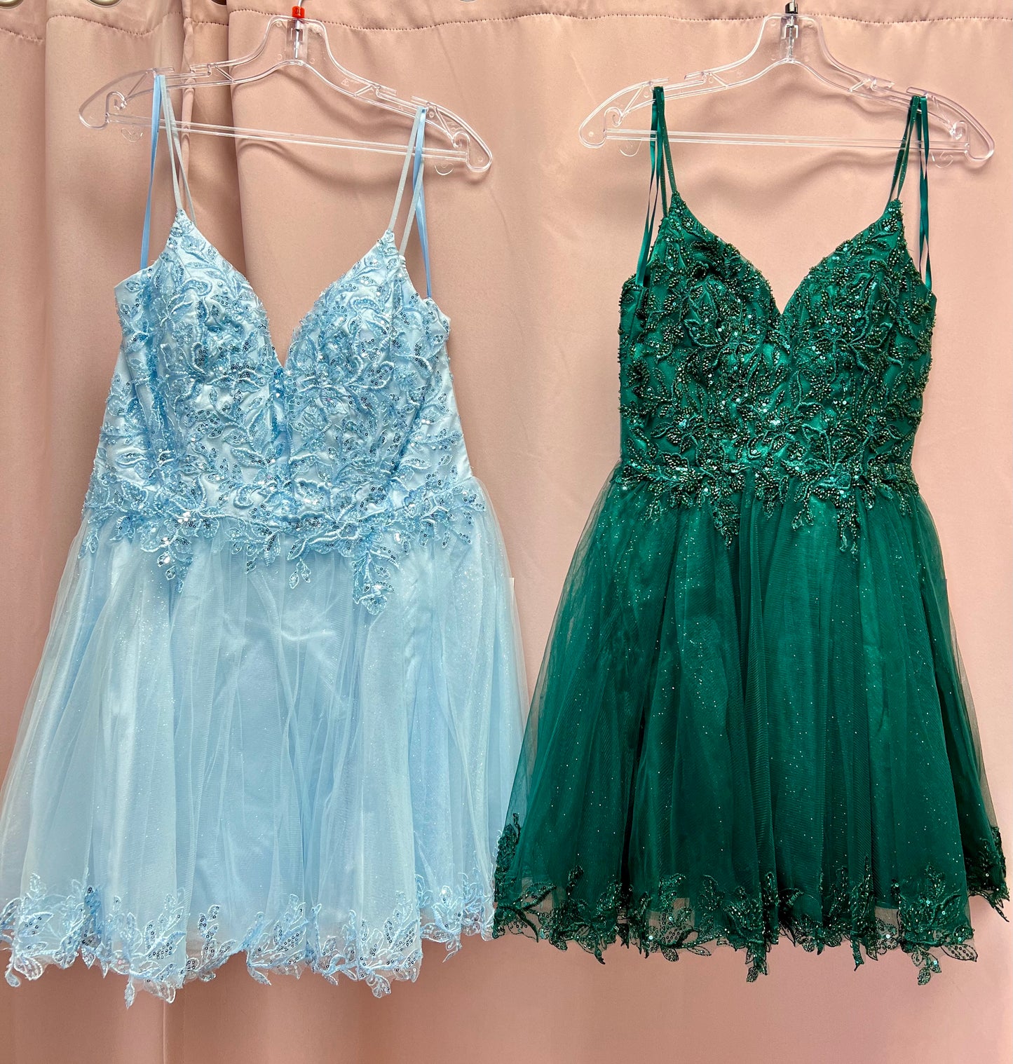 SHORT A-LINE LACE & TULLE DRESS