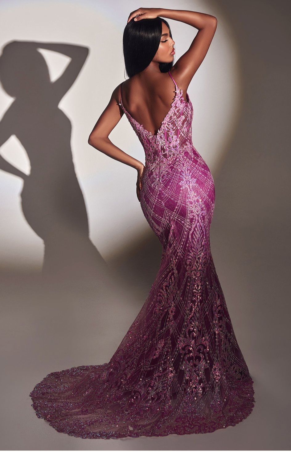 FITTED GLITTER MERMAID GOWN