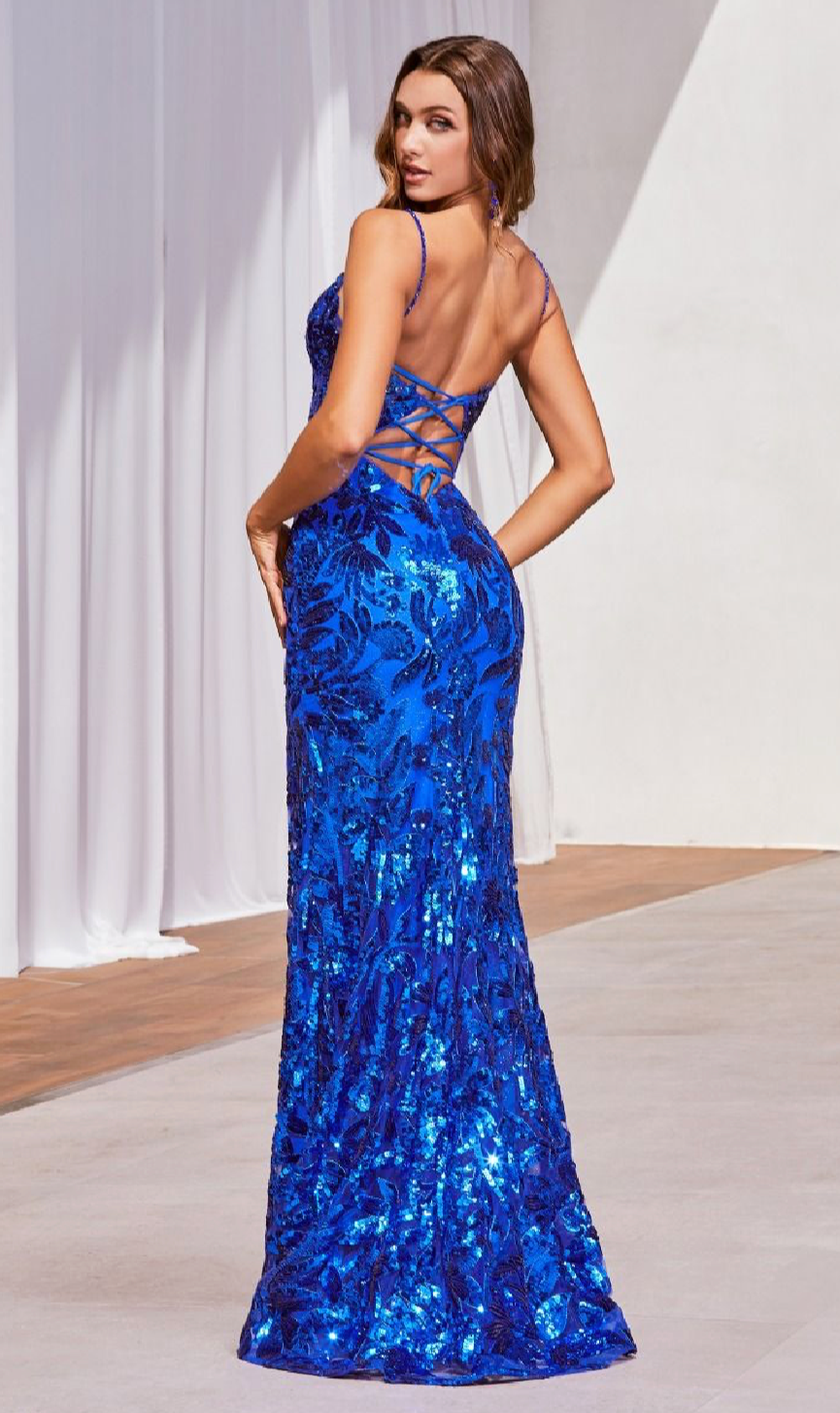 SEQUIN PRINTED FITTED GOWN