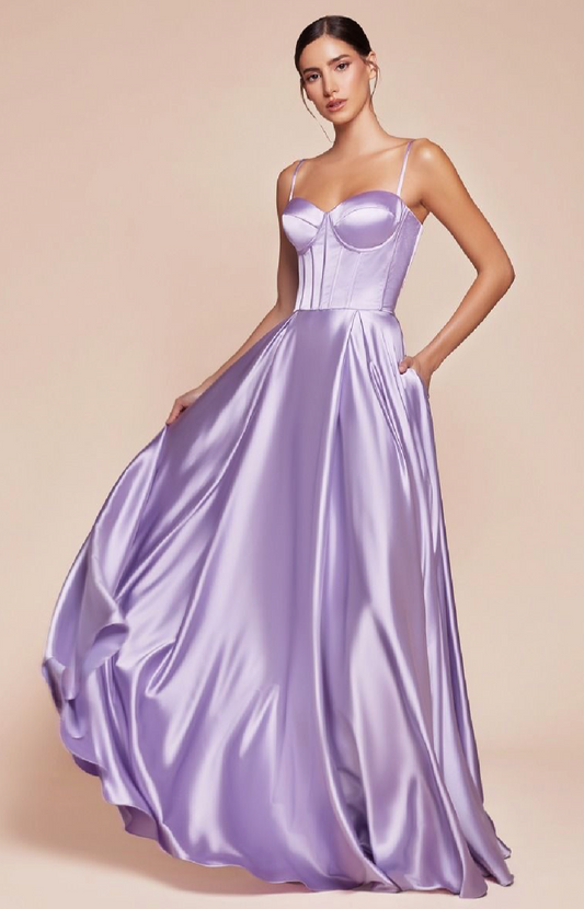 A-LINE SATIN BUSTIER DRESS