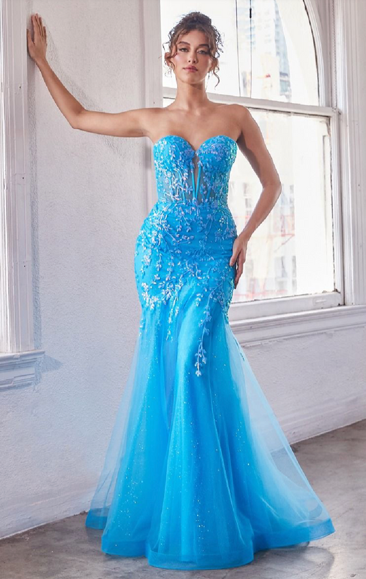 STRAPLESS EMBELLISHED MERMAID GOWN